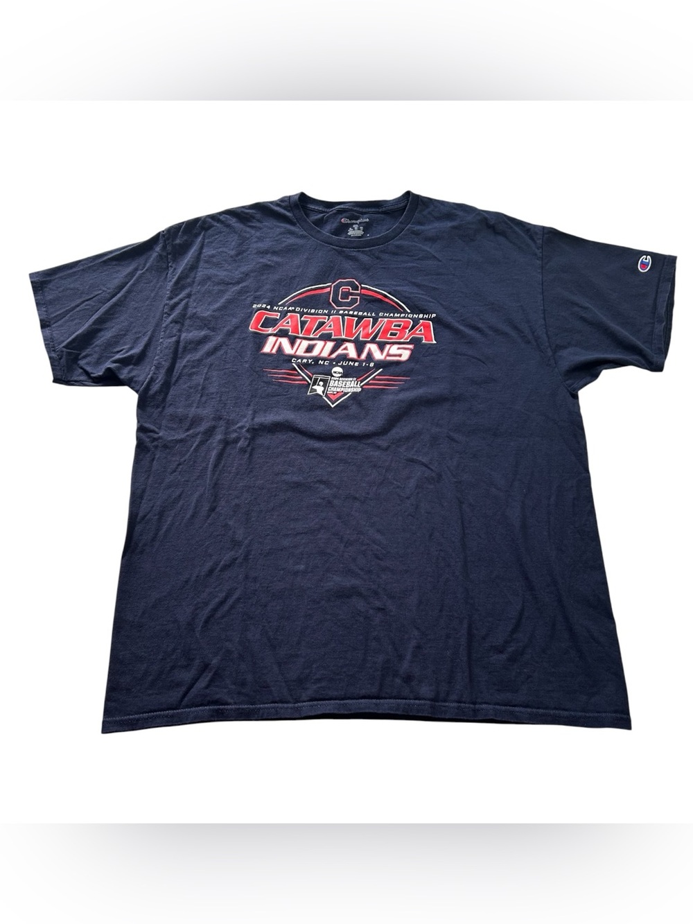 Catawba Indians Baseball 2024 DII National Championship Men’s T-Shirt Blue 2XL